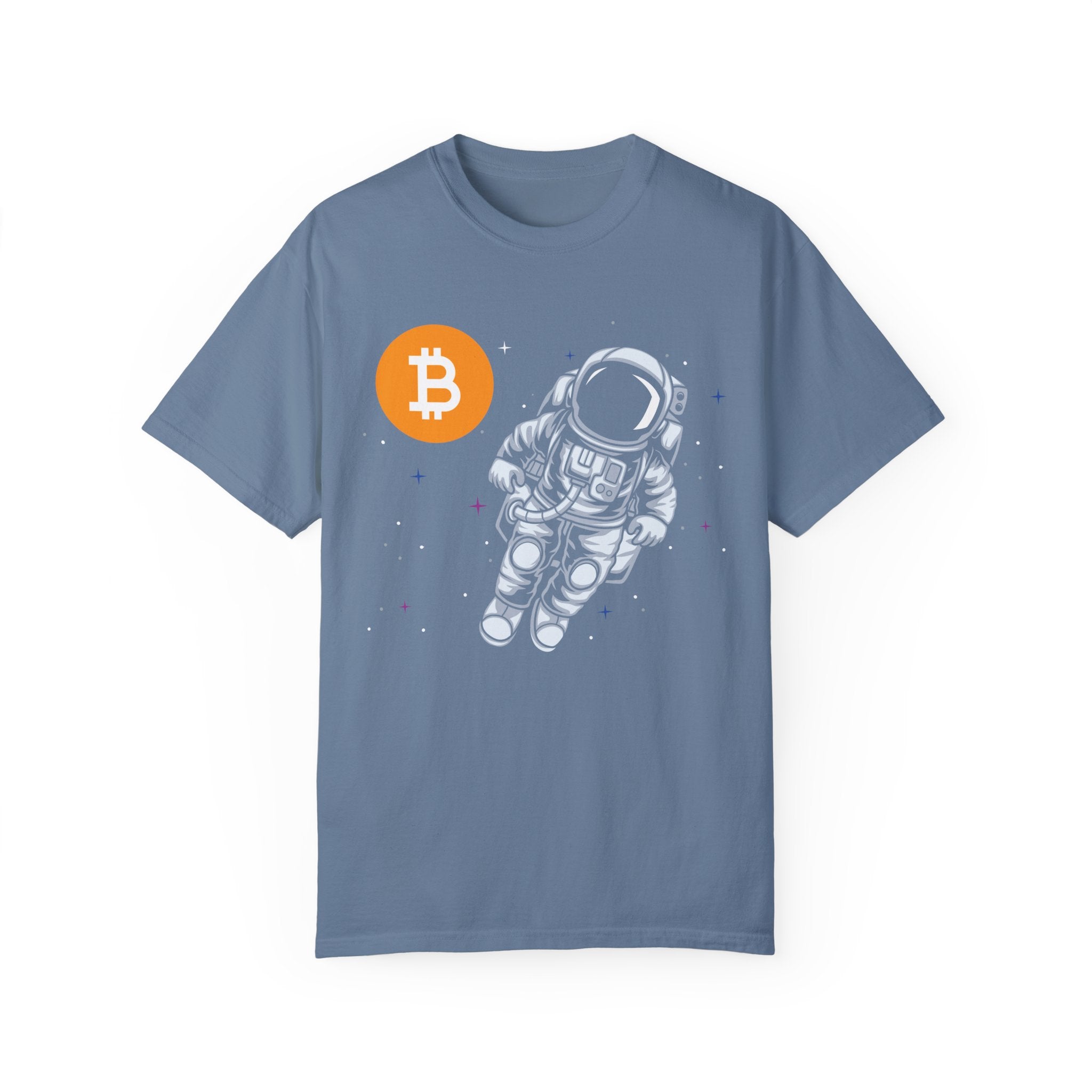 BraggerSwine Unisex Garment-Dyed T-Shirt - Bitcoin Astronaut