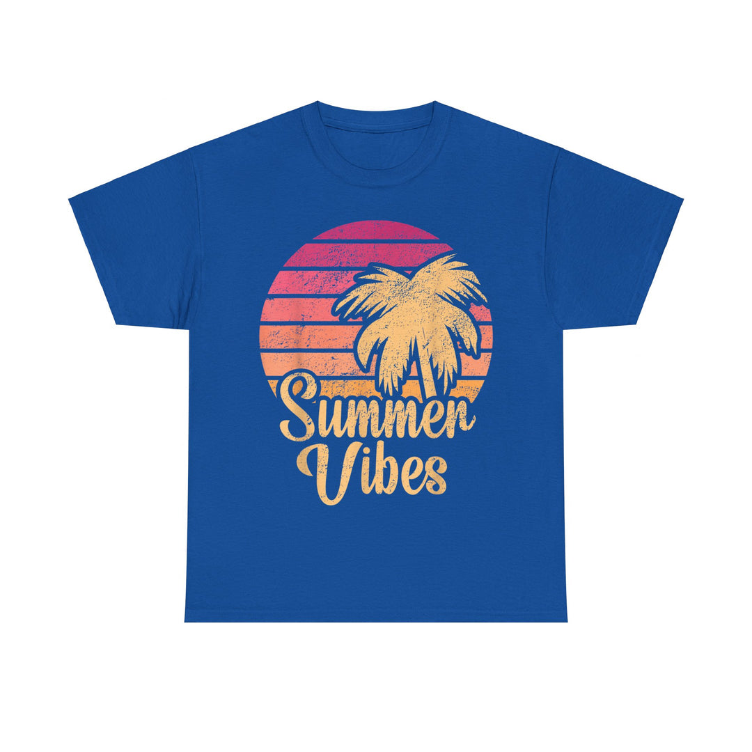 Retro Beach Summer Vibes Unisex Heavy Cotton Tee