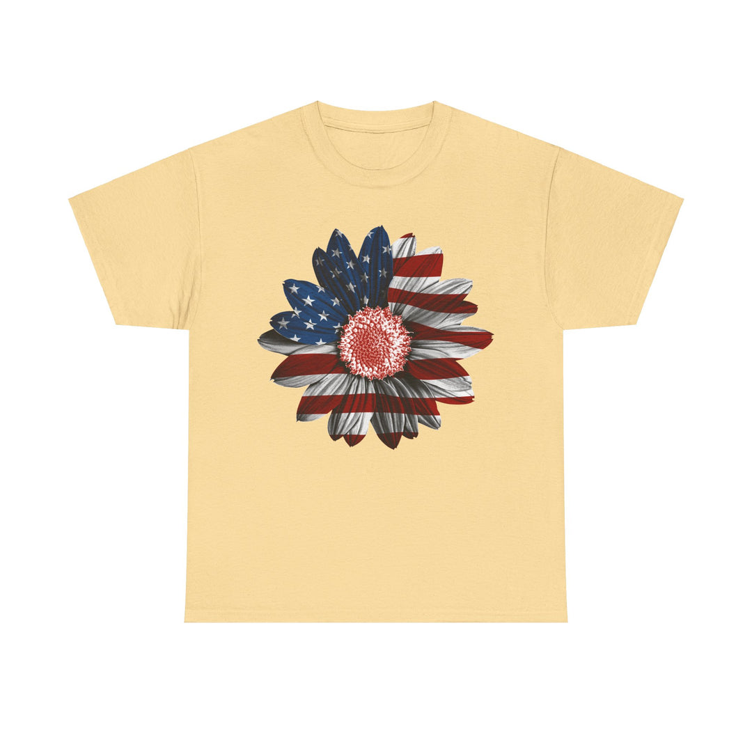 Sunflower USA Flag Unisex Heavy Cotton Tee