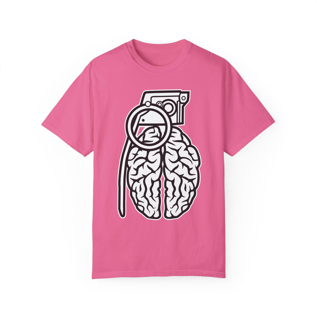 BraggerSwine Unisex Garment-Dyed T-Shirt - Grenade Brain