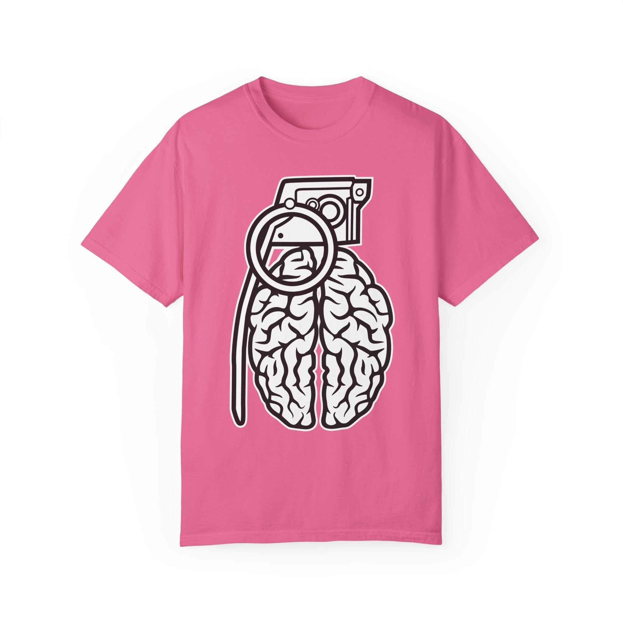 BraggerSwine Unisex Garment-Dyed T-Shirt - Grenade Brain