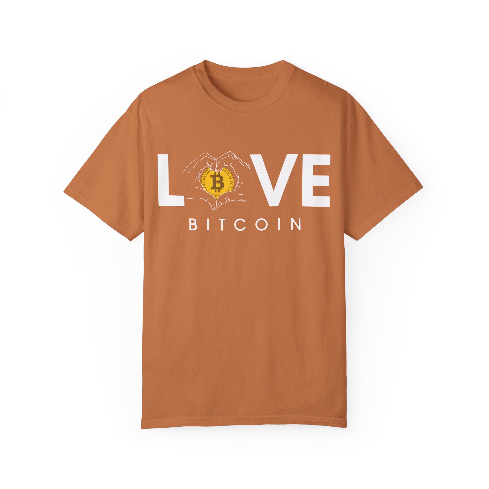 BraggerSwine Unisex Garment-Dyed T-Shirt - Bitcoin Is Love