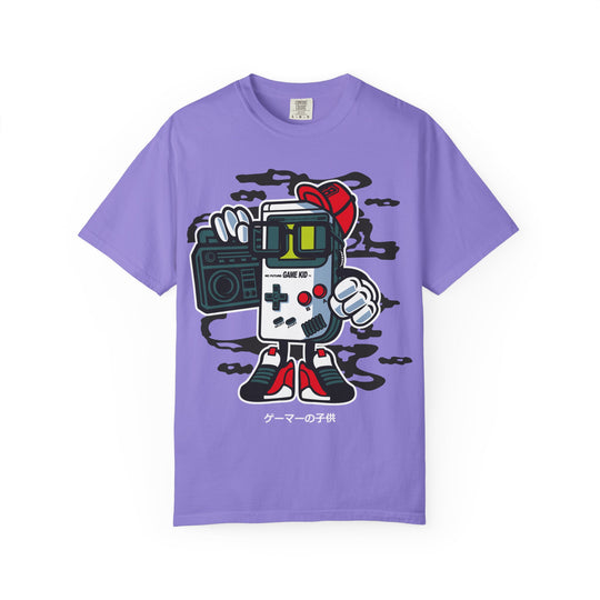 Retro Game Kid Character T-Shirt — Vintage Gamer Graphic Tee