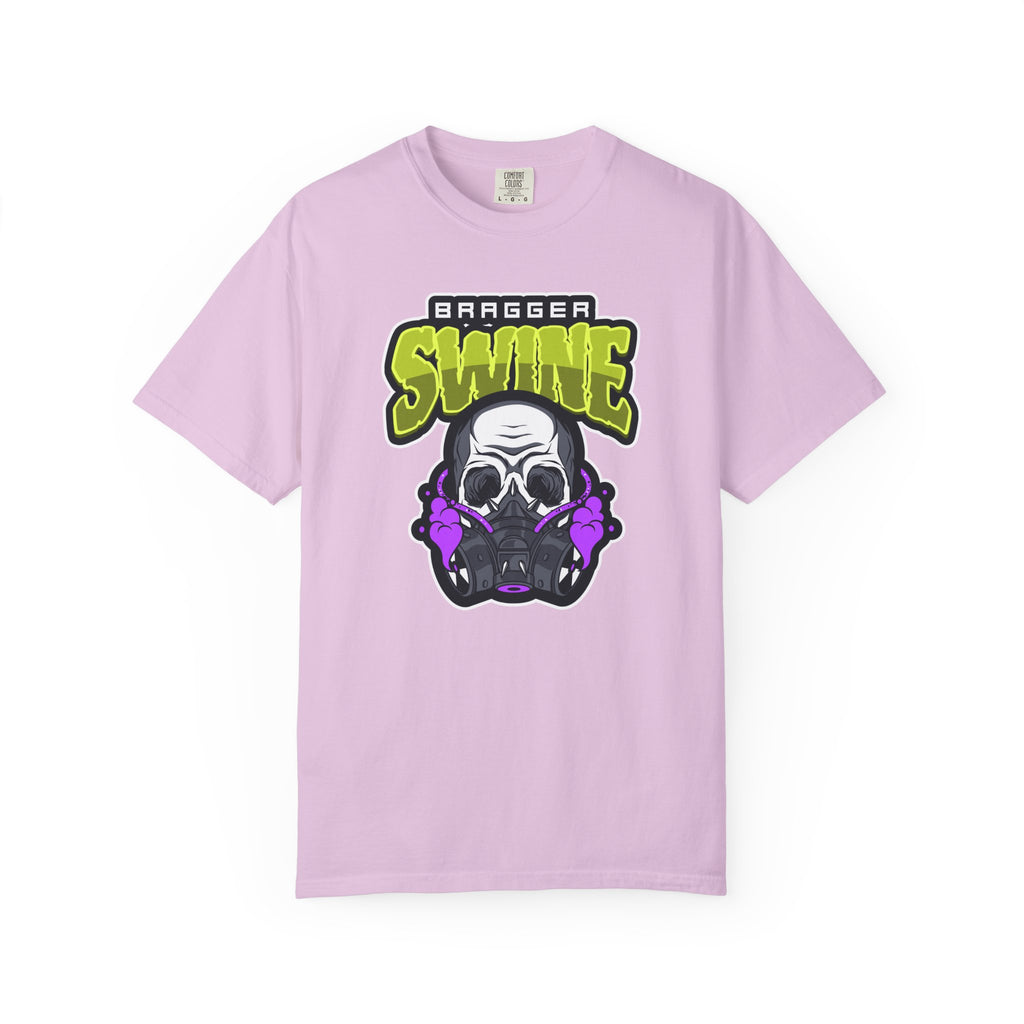 T-Shirt — 'Bragger Swine' Skull Gas Mask Graphic Tee