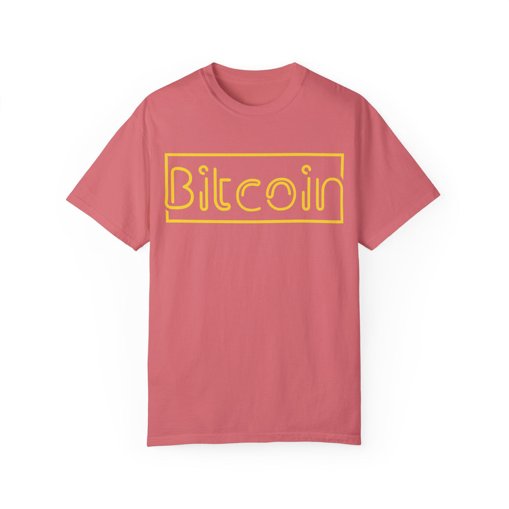 BraggerSwine Unisex Garment-Dyed T-Shirt - Bitcoin Neon