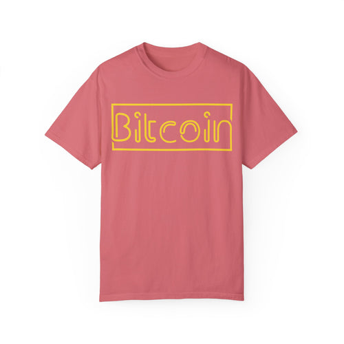 BraggerSwine Unisex Garment-Dyed T-Shirt - Bitcoin Neon