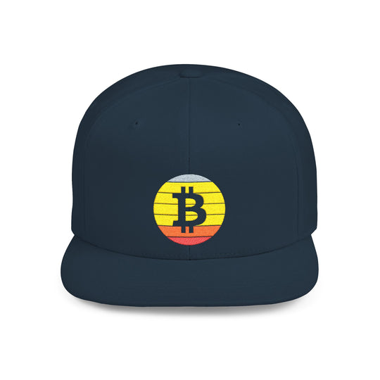 Bitcoin Retro Snapback Hat — Vintage Crypto Logo Flat Bill