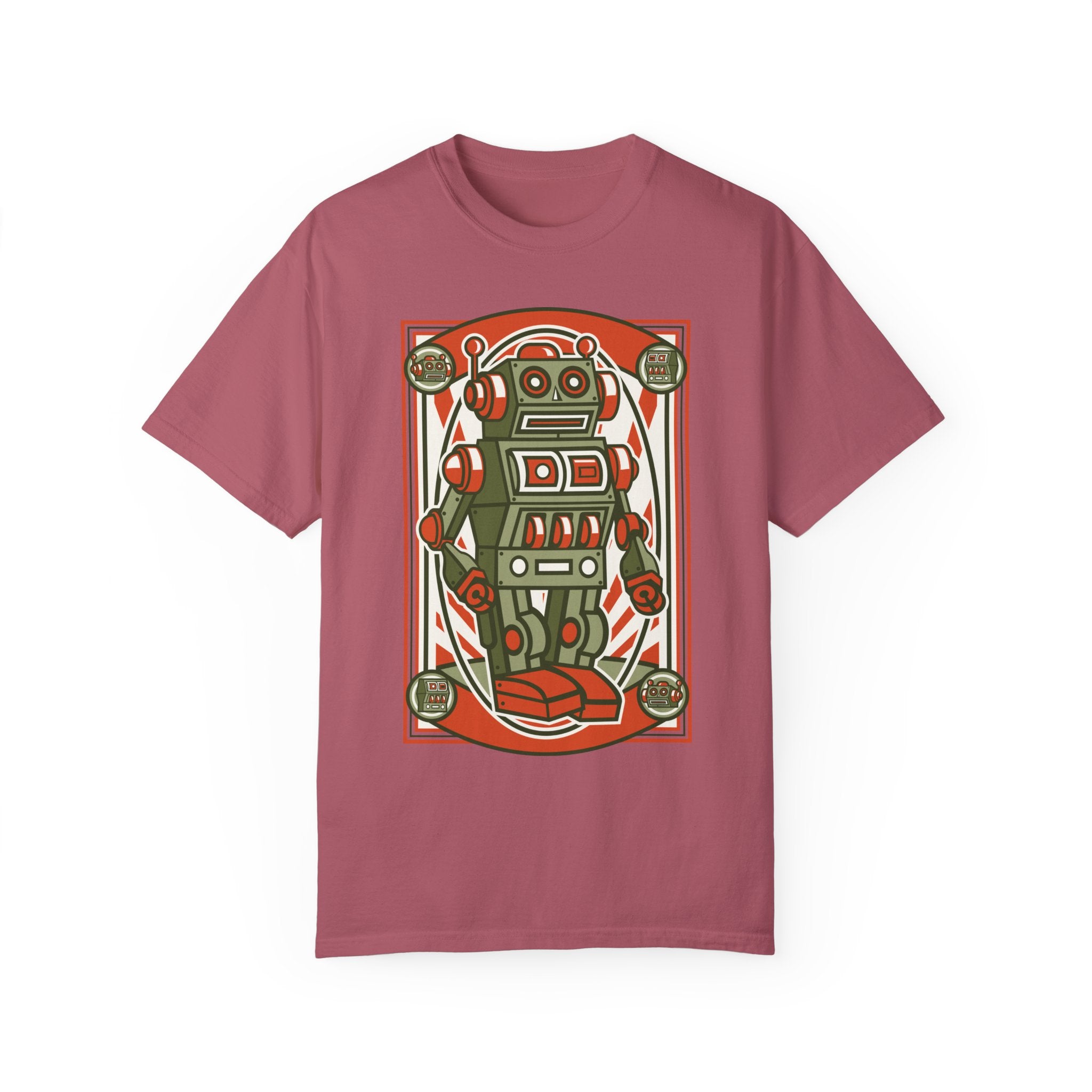 BraggerSwine Unisex Garment-Dyed T-Shirt - Vintage Robot