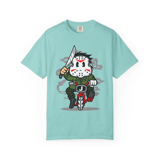 Jason Mask Biker T-Shirt — Retro Horror Moto Tee
