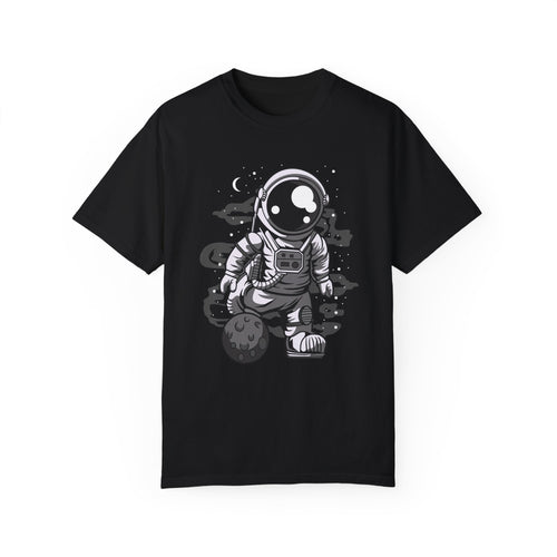 BraggerSwine Unisex Garment-Dyed T-Shirt - Astronaut Soccer