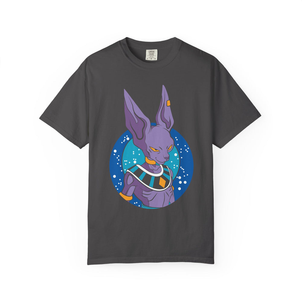 Beerus Anime-Inspired Purple Cat T-Shirt — Galactic God of Destruction Tee