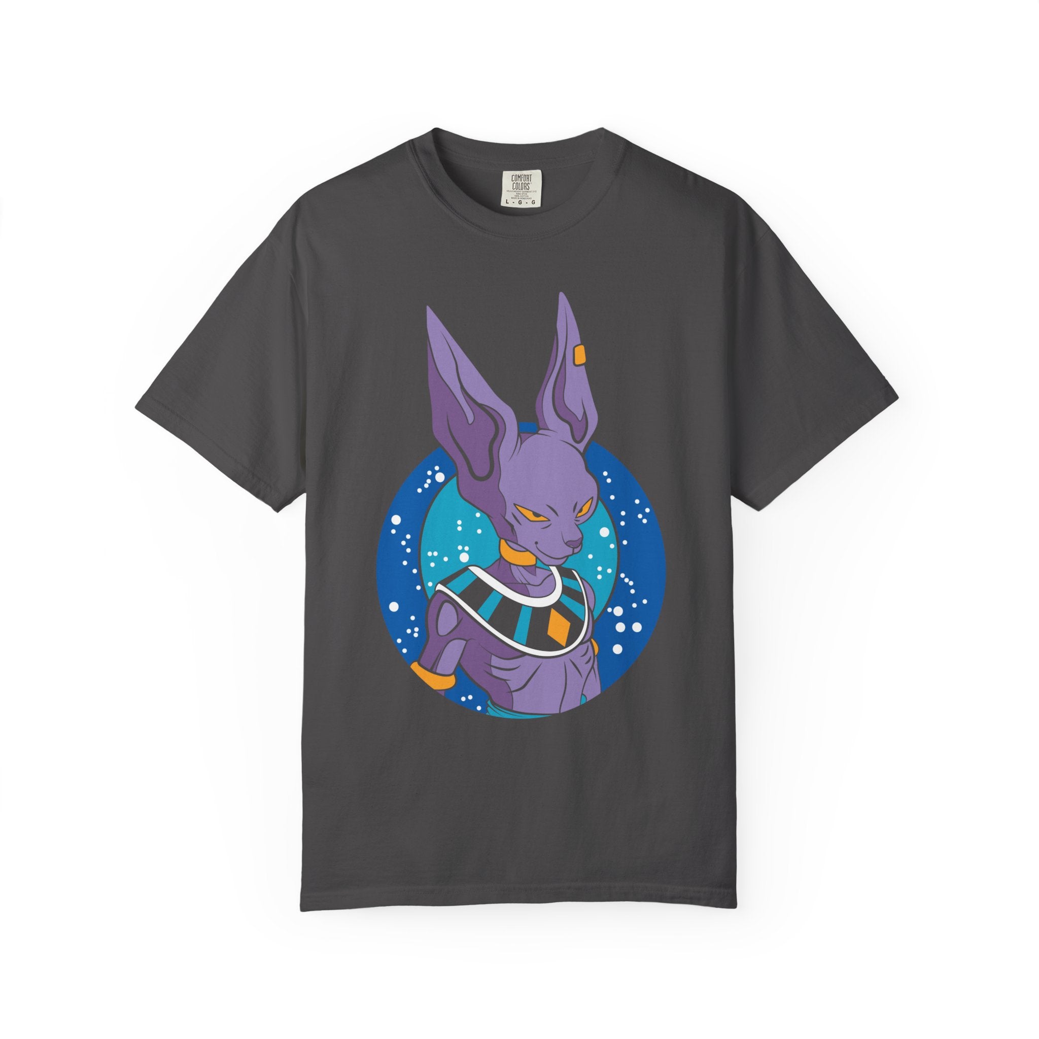 Beerus Anime-Inspired Purple Cat T-Shirt — Galactic God of Destruction Tee