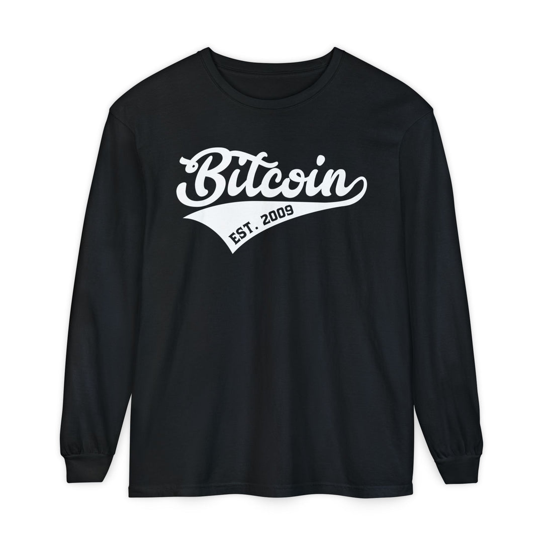Bitcoin Est. 2009 Long Sleeve Tee — Vintage Crypto Shirt
