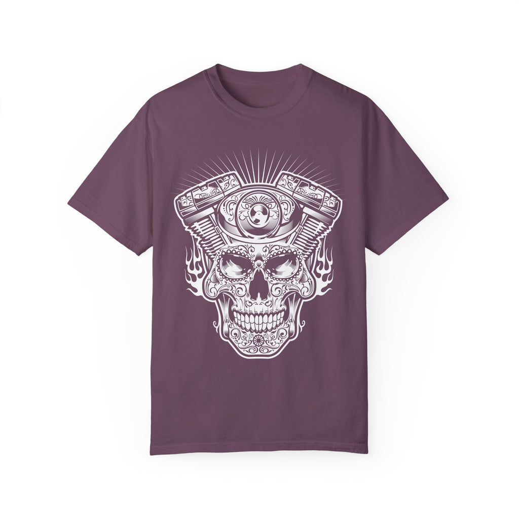 BraggerSwine Unisex Garment-Dyed T-Shirt - Skull Engine