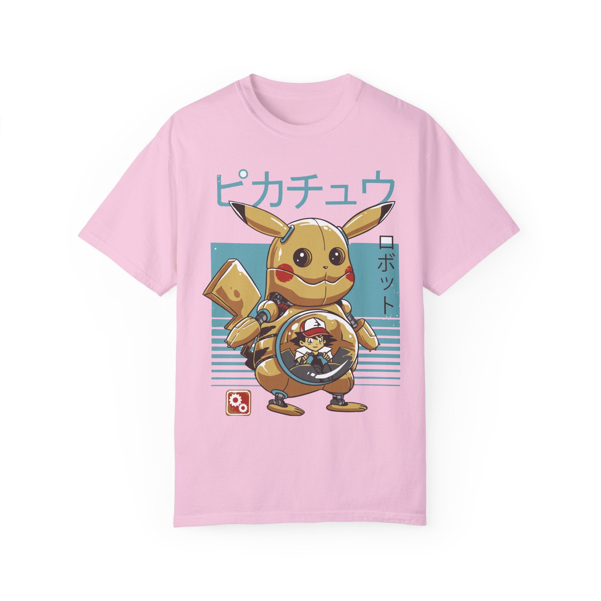 BraggerSwine Unisex Garment-Dyed T-Shirt - Ash y Pika Robot