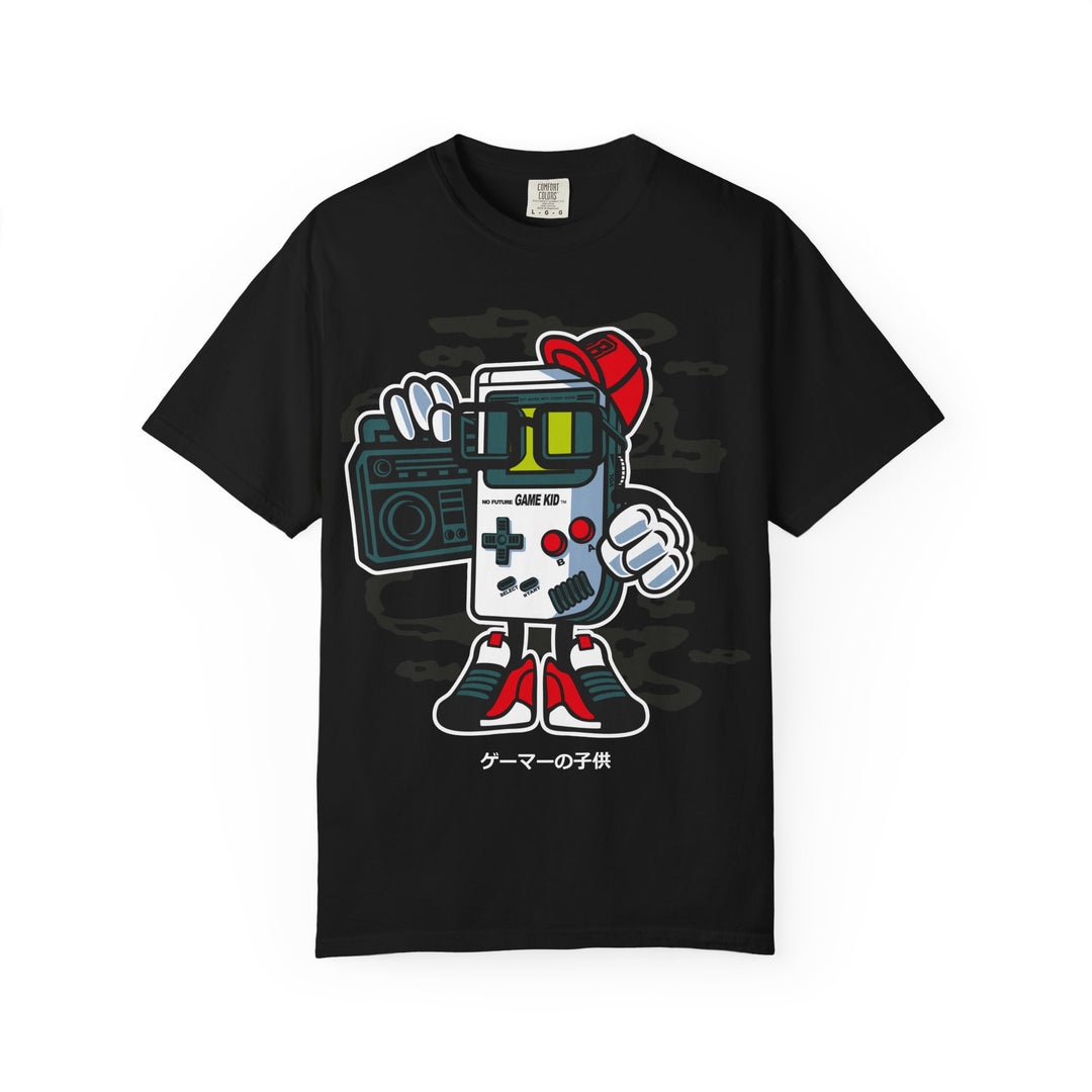 Retro Game Kid Character T-Shirt — Vintage Gamer Graphic Tee
