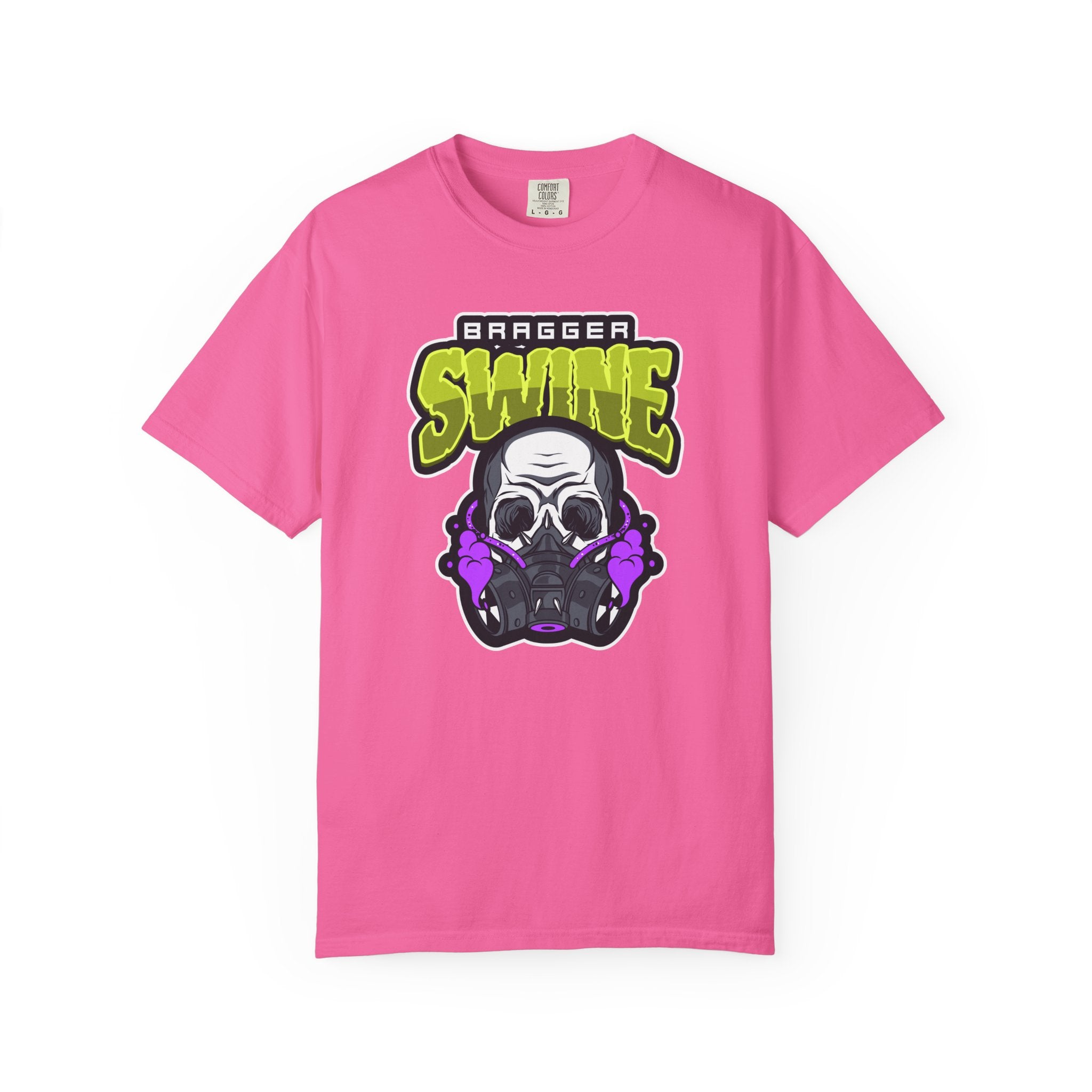 T-Shirt — 'Bragger Swine' Skull Gas Mask Graphic Tee