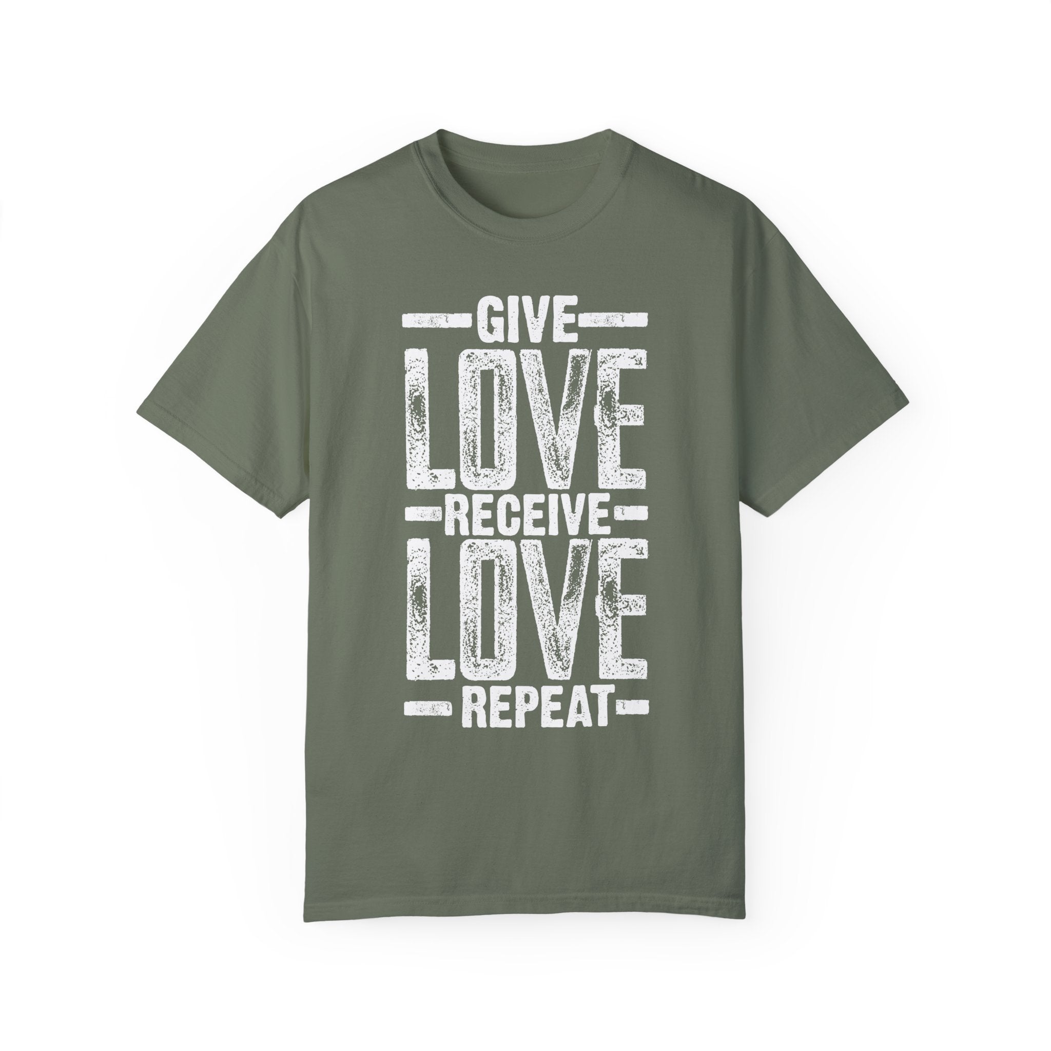 BraggerSwine Unisex Garment-Dyed T-Shirt - Give Love, Receive Love, Repeat