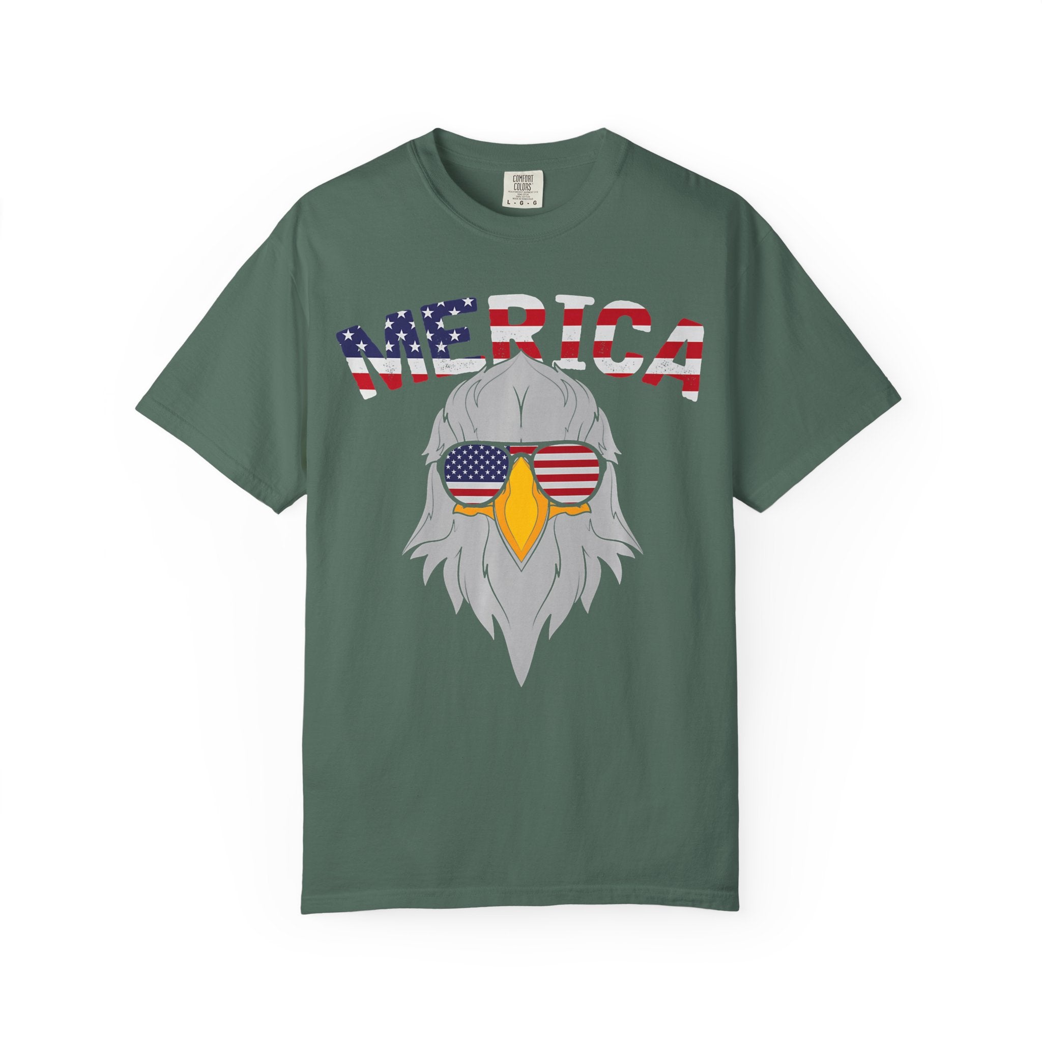 Eagle 'Merica T-Shirt — Patriotic Bald Eagle with USA Flag Sunglasses