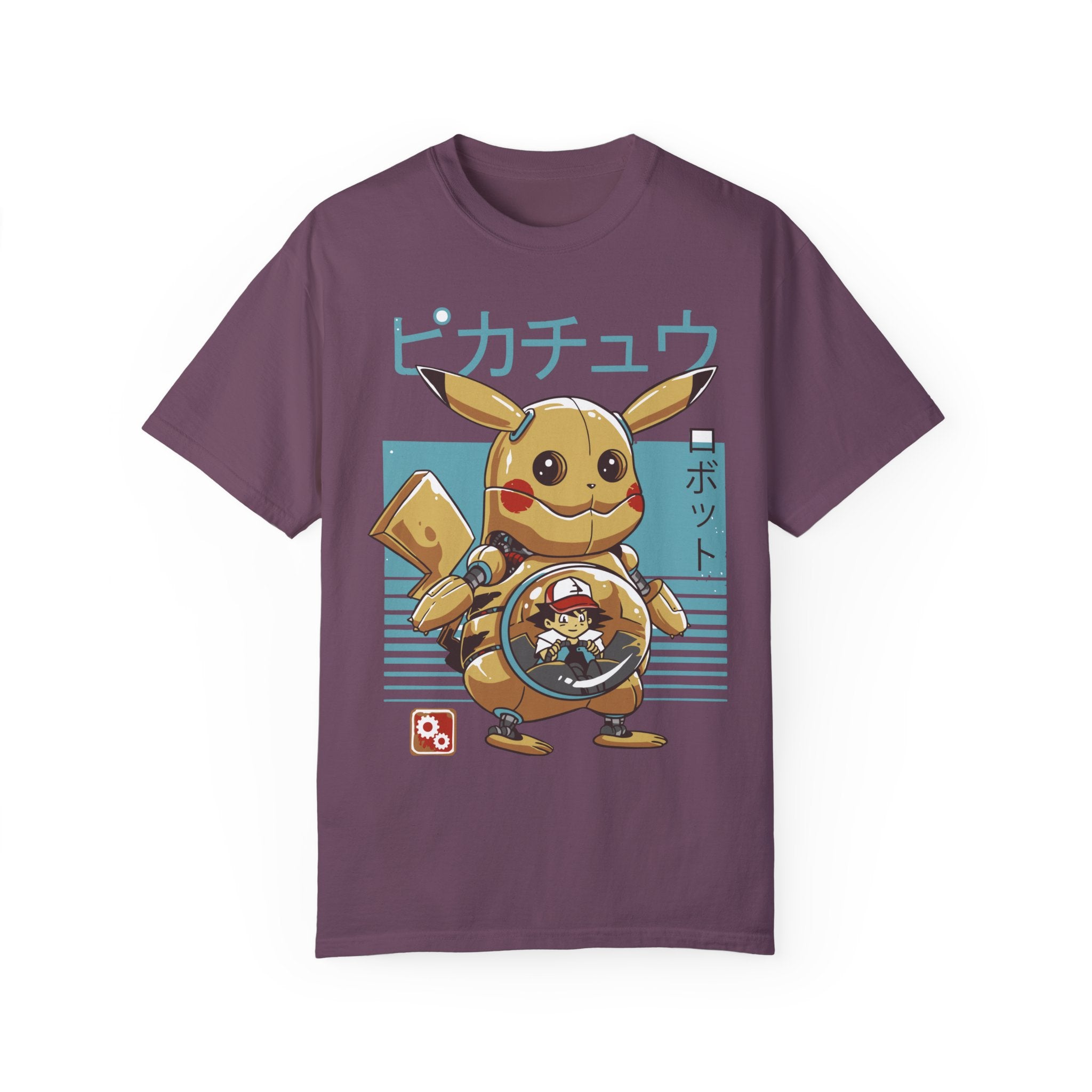 BraggerSwine Unisex Garment-Dyed T-Shirt - Ash y Pika Robot