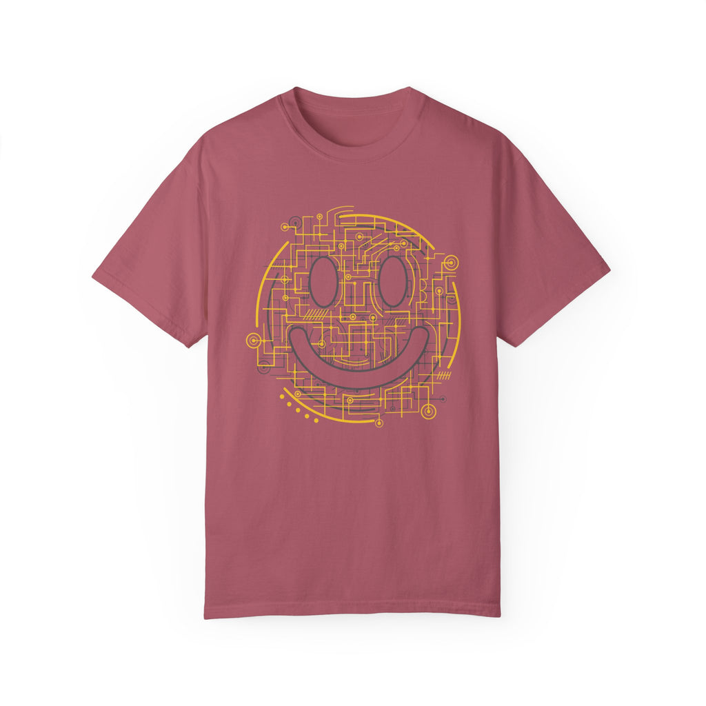BraggerSwine Unisex Garment-Dyed T-Shirt - Electric Smiley