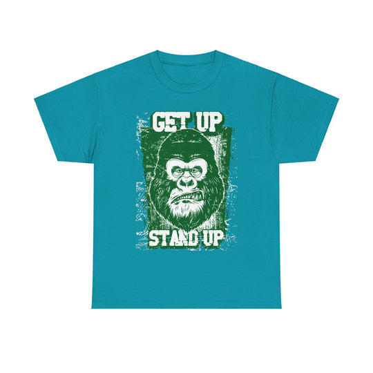 Get Up Stand Up Gorilla Unisex Heavy Cotton Tee