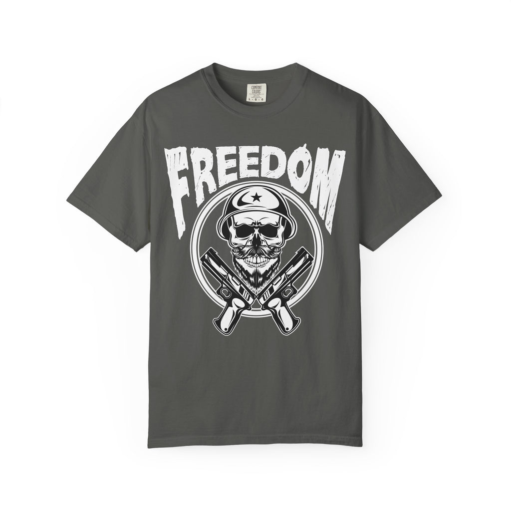 Freedom Skull Vintage Military Skull with Crossed Rifles Graphic