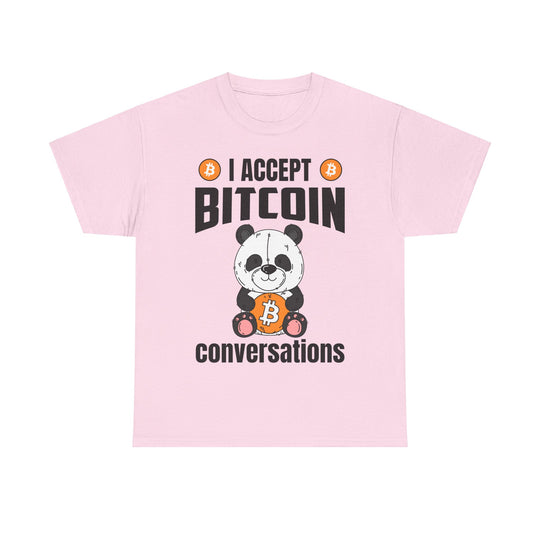 I Accept Bitcoin Conversations Unisex Heavy Cotton Tee