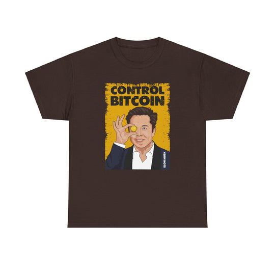 Elon Musk Controls Bitcoin Unisex Heavy Cotton Tee