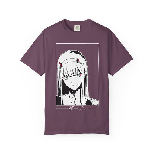 Anime Zero Two Portrait T-Shirt — 'ダーリン' Graphic Tee for Fans