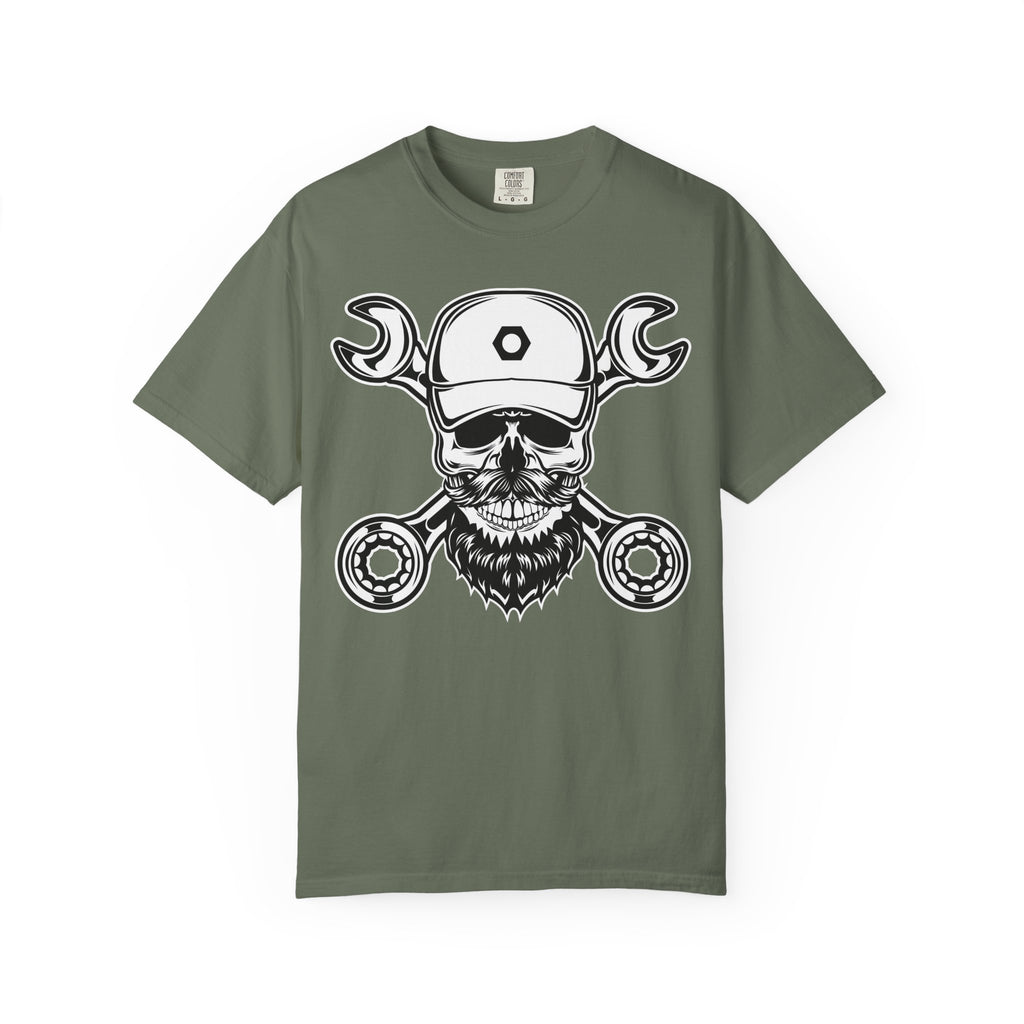 Mechanic Skull & Wrench & Bearing Motorcycle Crew Tee