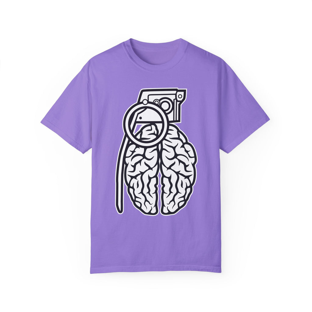 BraggerSwine Unisex Garment-Dyed T-Shirt - Grenade Brain