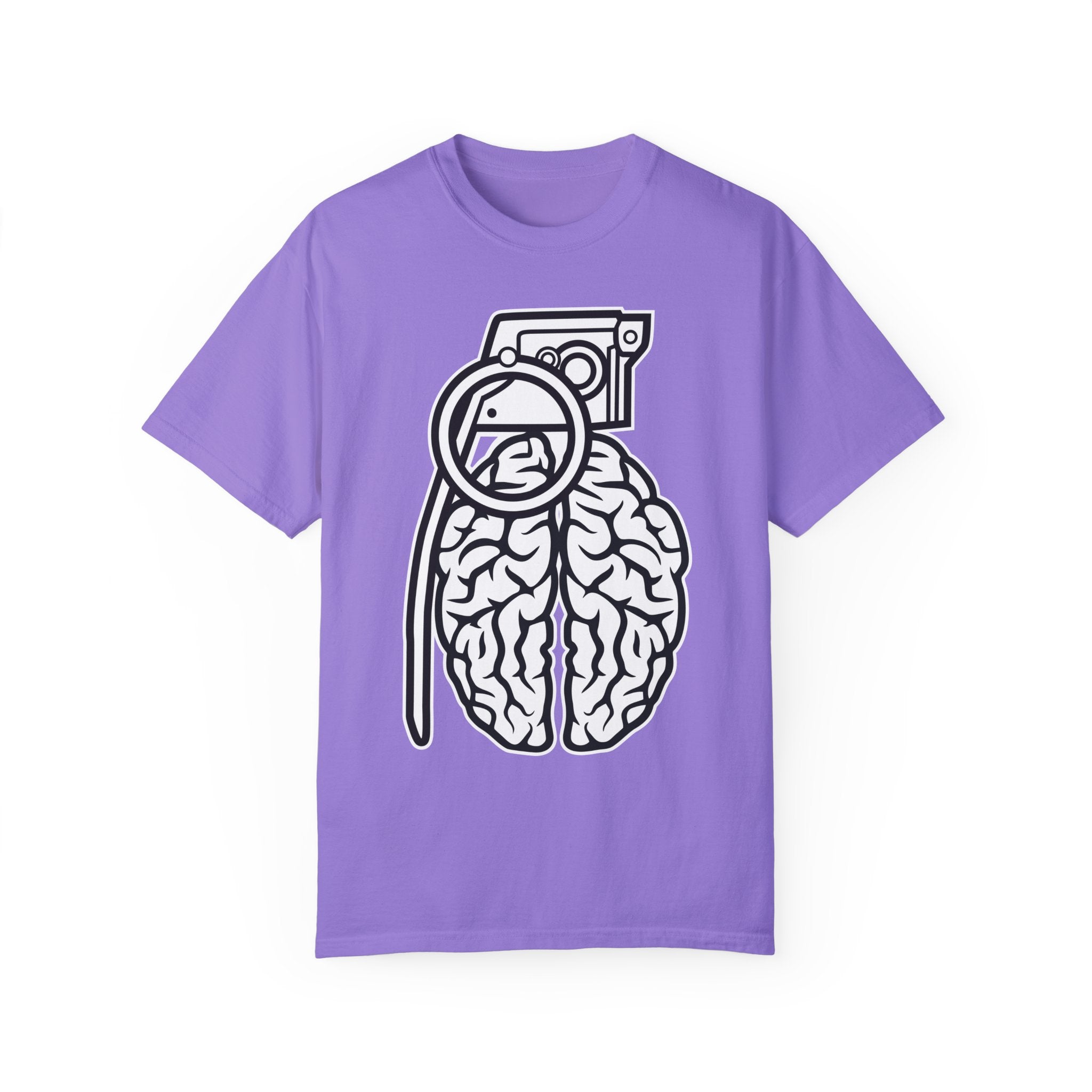 BraggerSwine Unisex Garment-Dyed T-Shirt - Grenade Brain