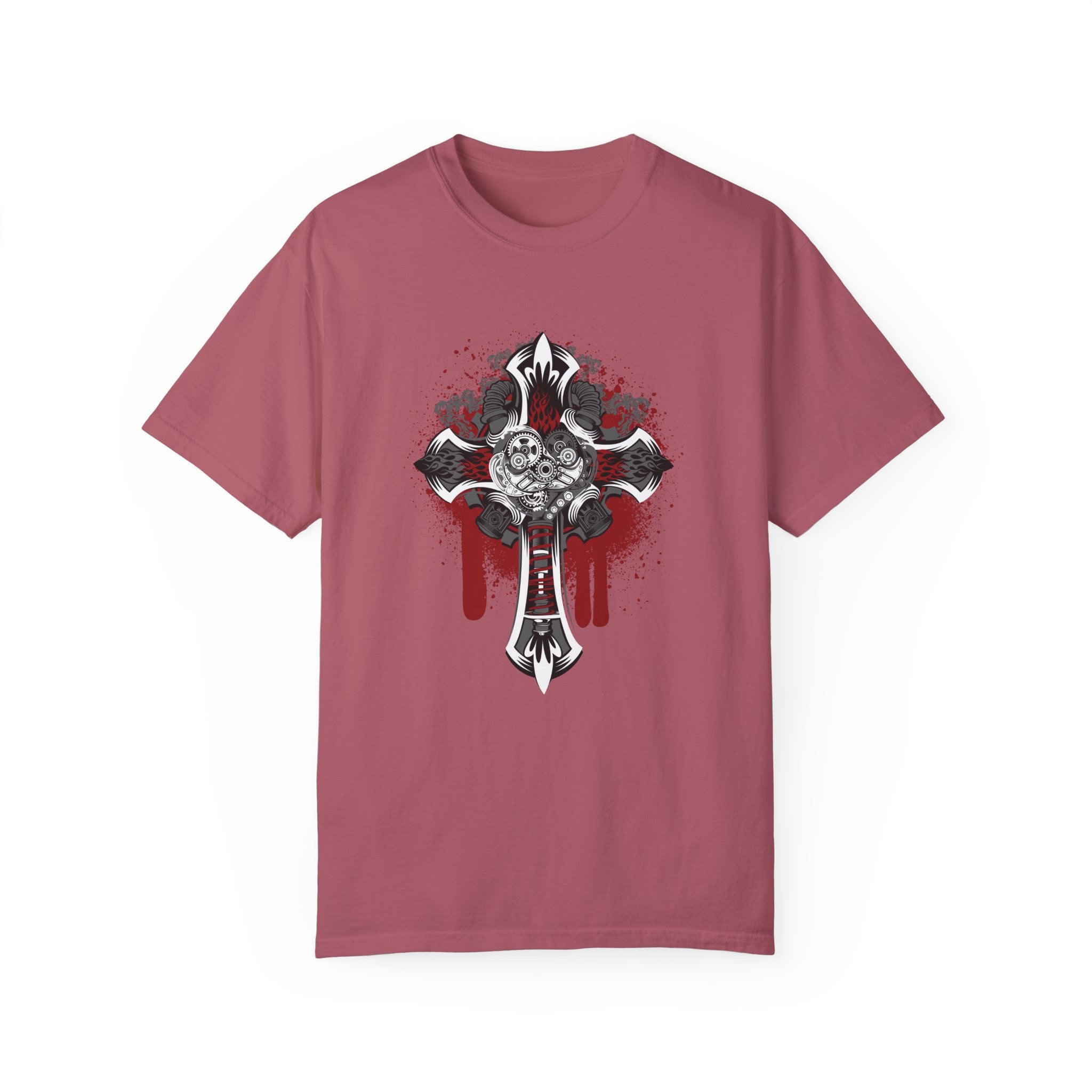 BraggerSwine Unisex Garment-Dyed T-Shirt - Steam Punk Cross