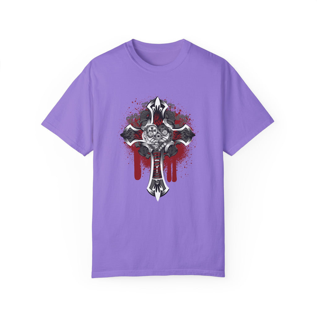 BraggerSwine Unisex Garment-Dyed T-Shirt - Steam Punk Cross