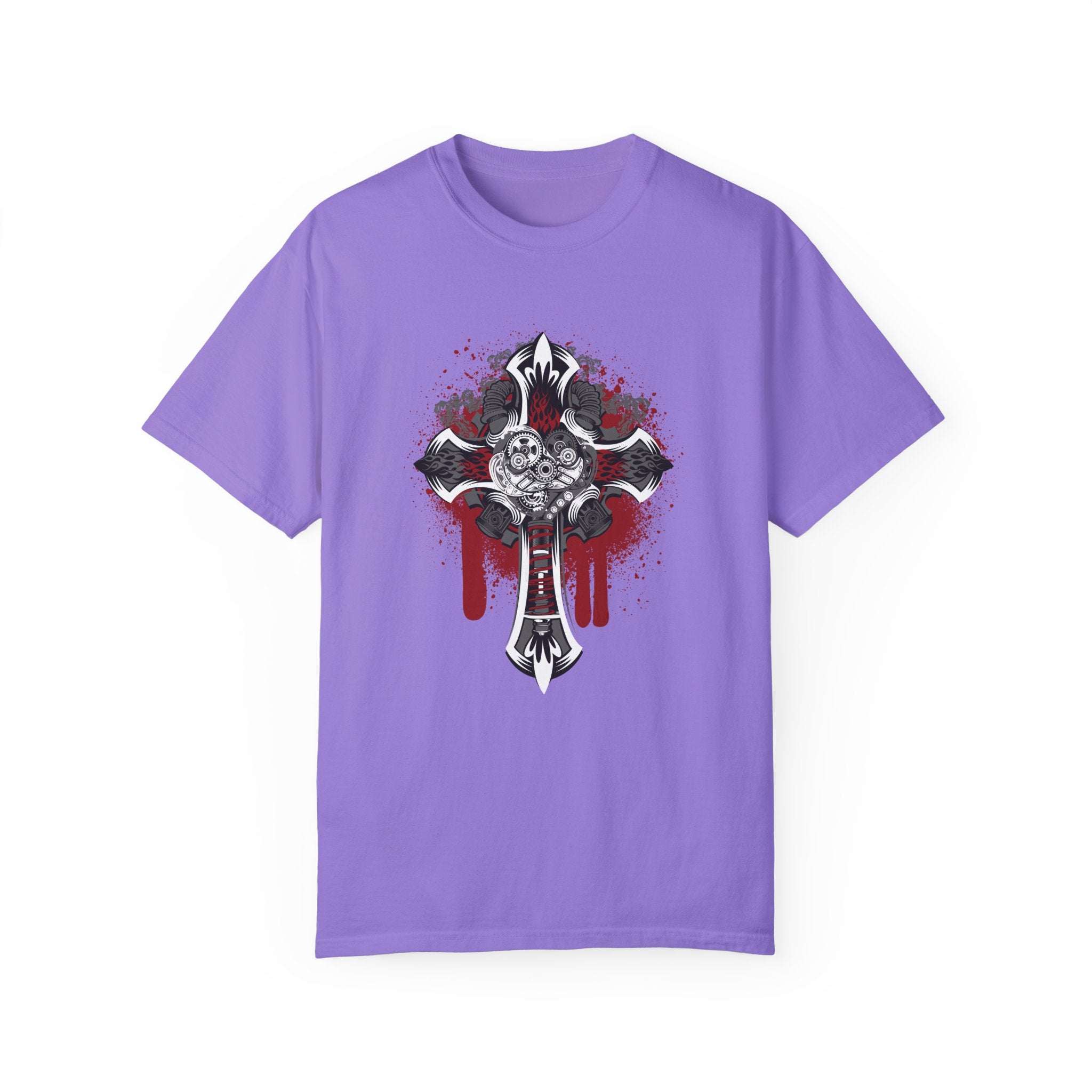 BraggerSwine Unisex Garment-Dyed T-Shirt - Steam Punk Cross