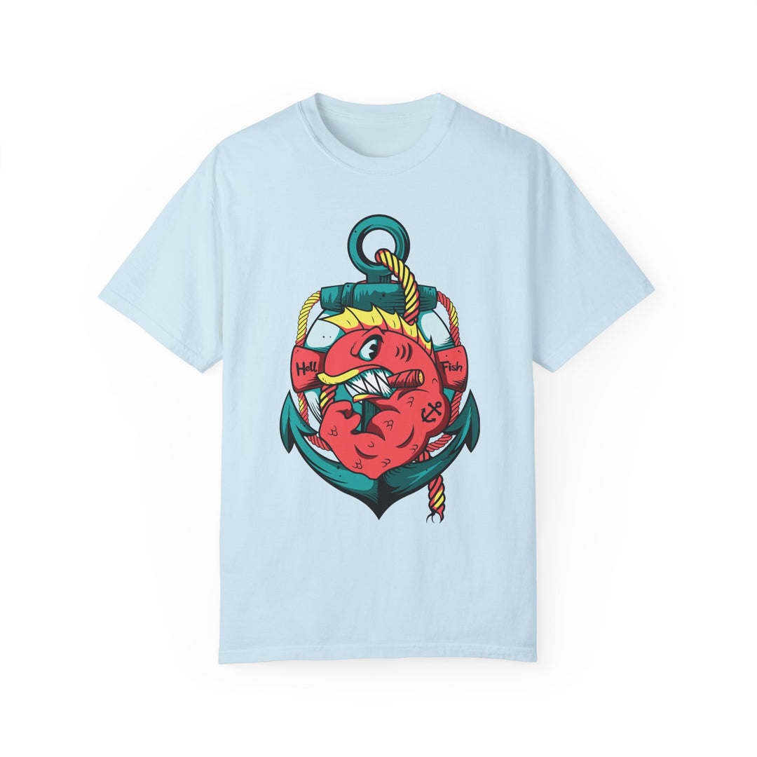 BraggerSwine Unisex Garment-Dyed T-Shirt - Fighting Fish Tattoo