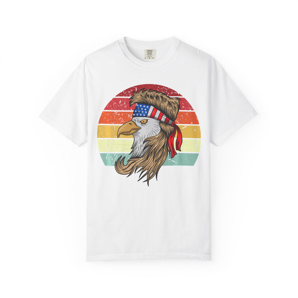 Eagle Head Retro Sunset T-Shirt — American Flag Bandana Patriotic Tee
