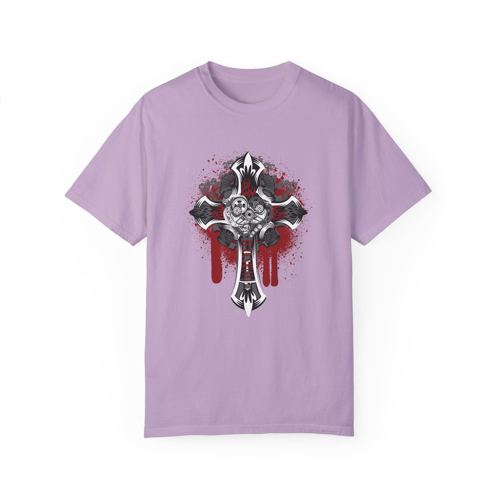 BraggerSwine Unisex Garment-Dyed T-Shirt - Steam Punk Cross