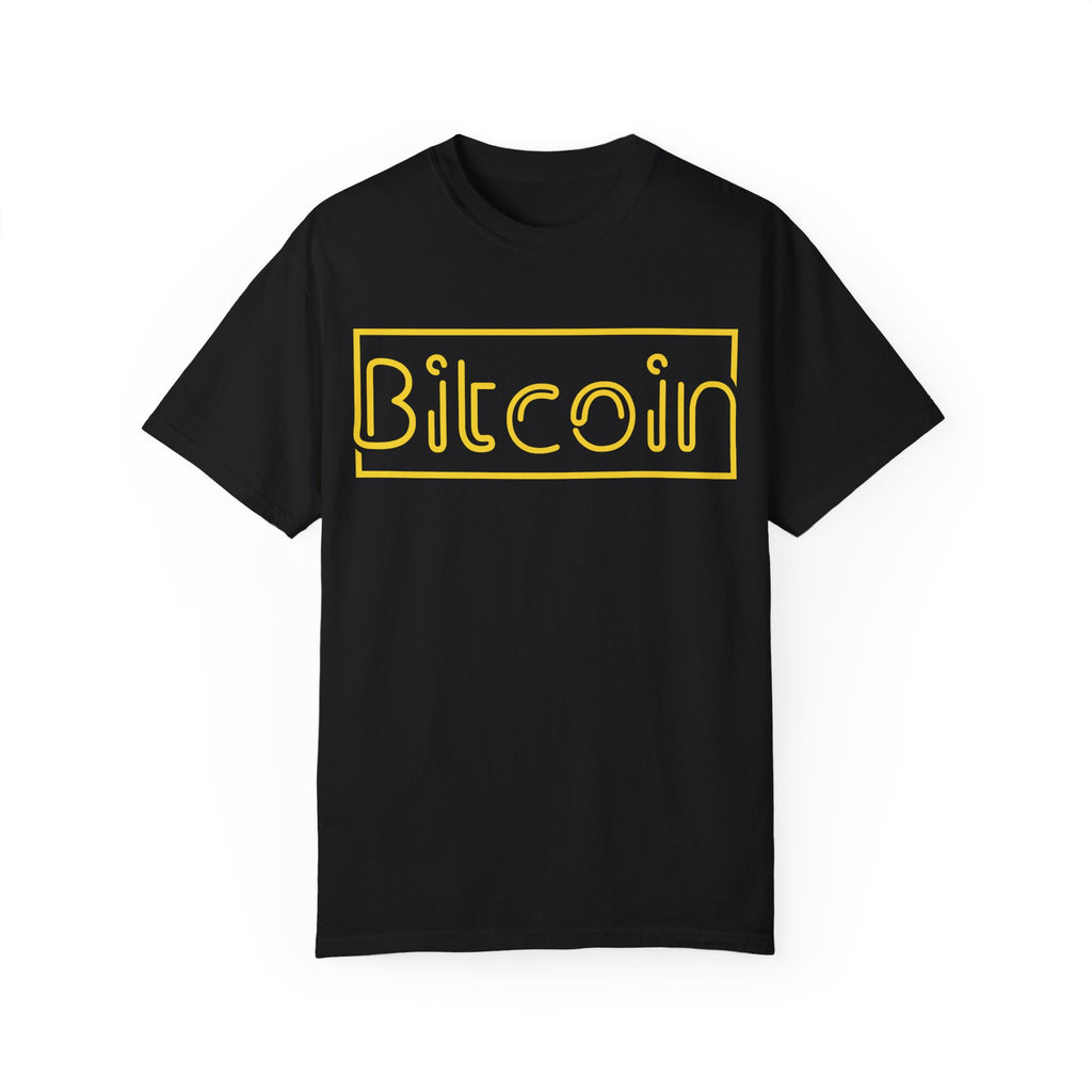 BraggerSwine Unisex Garment-Dyed T-Shirt - Bitcoin Neon