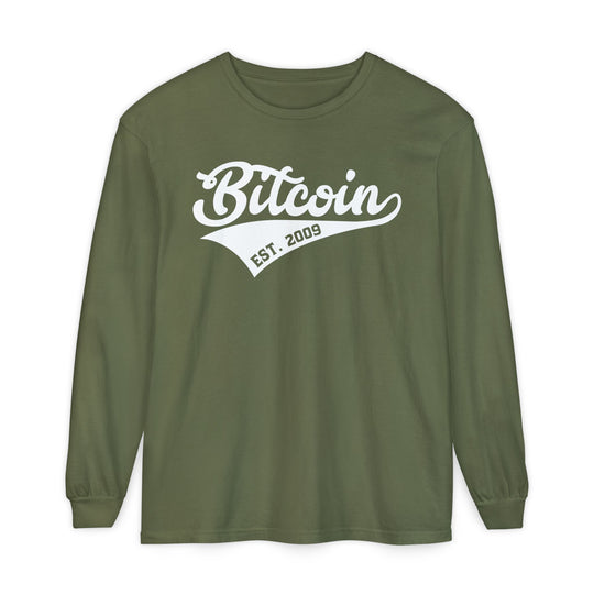 Bitcoin Est. 2009 Long Sleeve Tee — Vintage Crypto Shirt