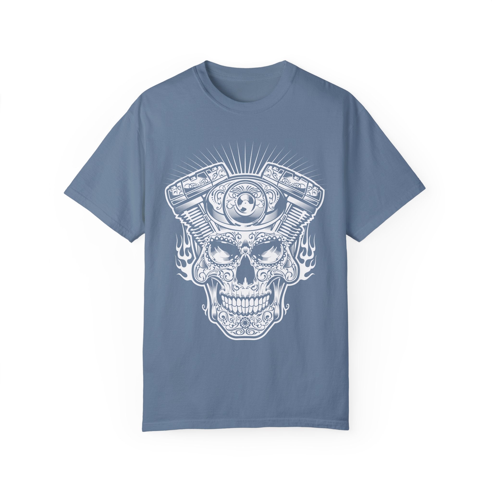 BraggerSwine Unisex Garment-Dyed T-Shirt - Skull Engine
