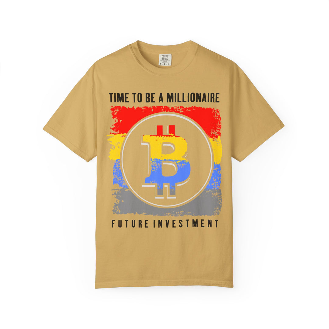 Bitcoin Millionaire T-Shirt — "Time to Be a Millionaire | Future Investment" Crypto Tee