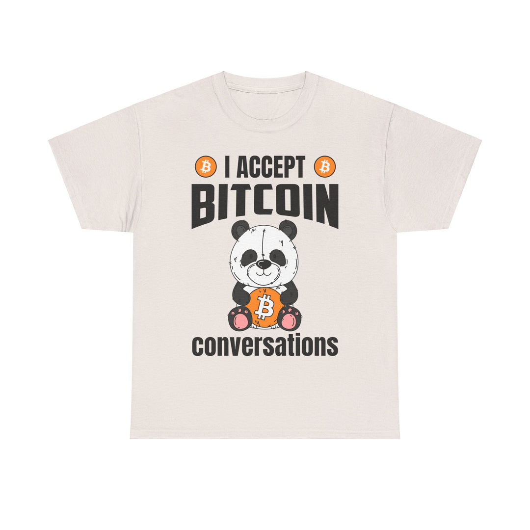 I Accept Bitcoin Conversations Unisex Heavy Cotton Tee