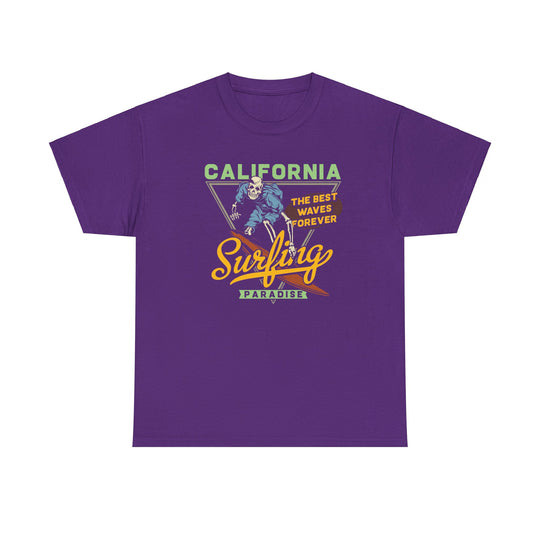 California Surfing Skeleton Unisex Heavy Cotton Tee