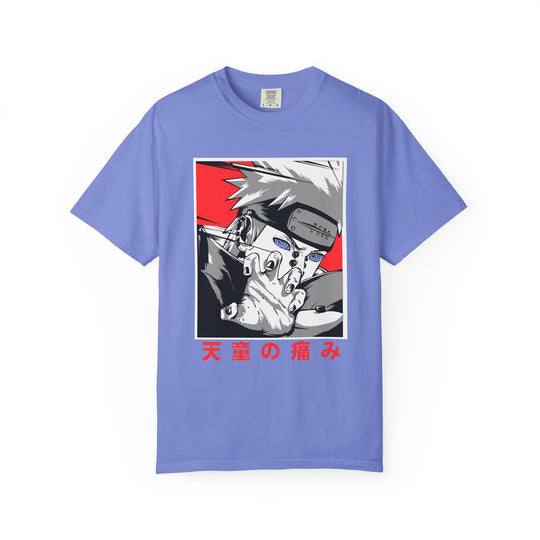 Anime-Style Pain Graphic T-Shirt — Japanese Text “天童の痛み”