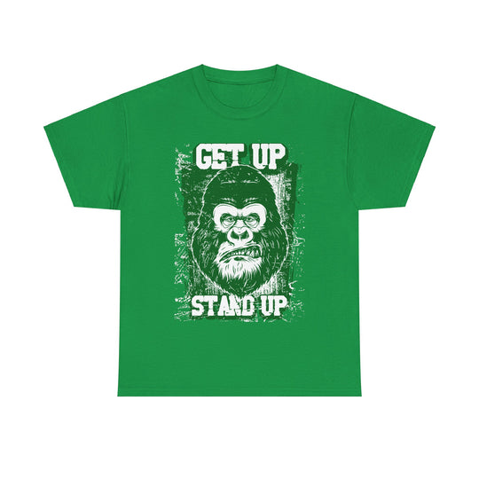 Get Up Stand Up Gorilla Unisex Heavy Cotton Tee