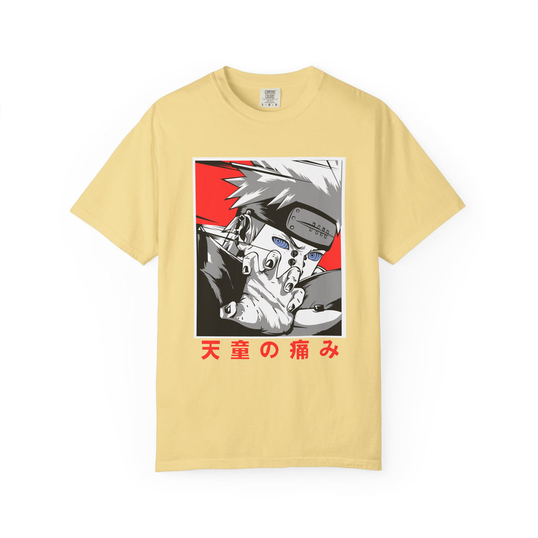 Anime-Style Pain Graphic T-Shirt — Japanese Text “天童の痛み”