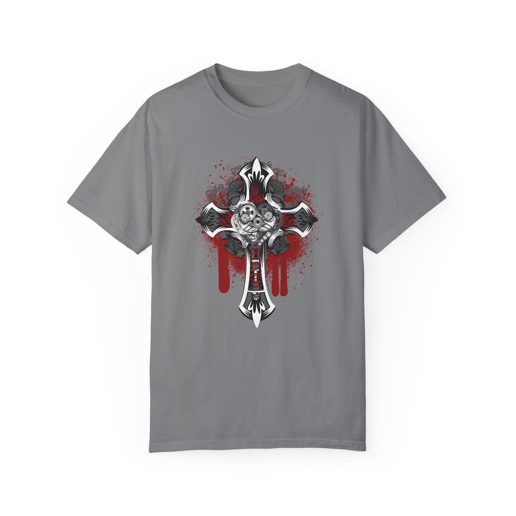 BraggerSwine Unisex Garment-Dyed T-Shirt - Steam Punk Cross