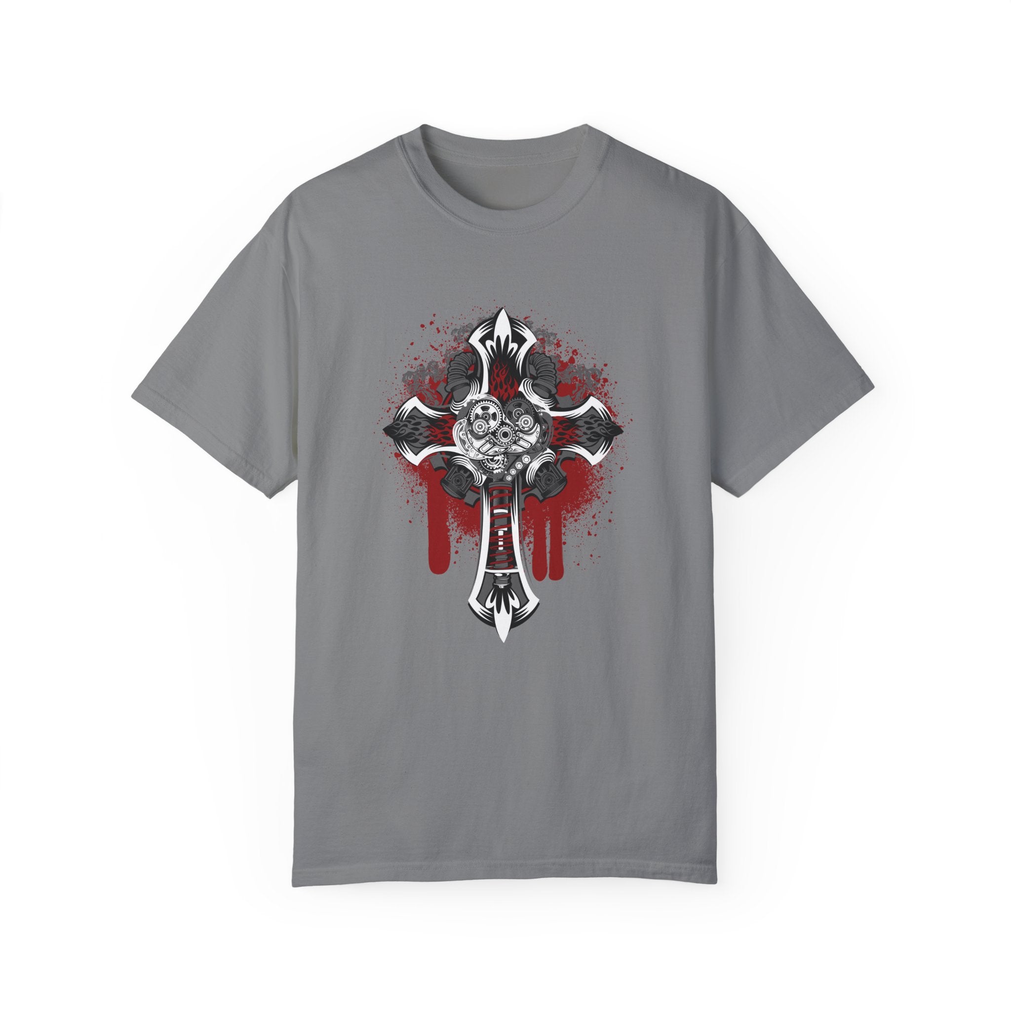 BraggerSwine Unisex Garment-Dyed T-Shirt - Steam Punk Cross